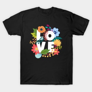 Love Floral Layers Pattern T-Shirt